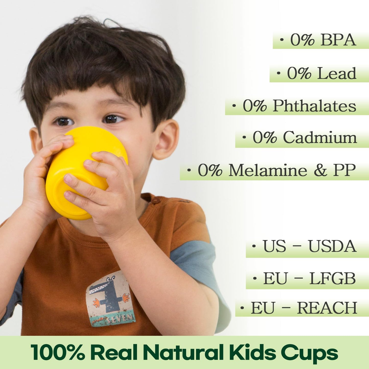 Dulce Worlds SUGARCANE Kids Cups 10 oz - 5 Pack, USDA & LFGB Certified Toddler Cups - BPA Free - Dishwasher Safe, Reusable, Unbreakable - Multi
