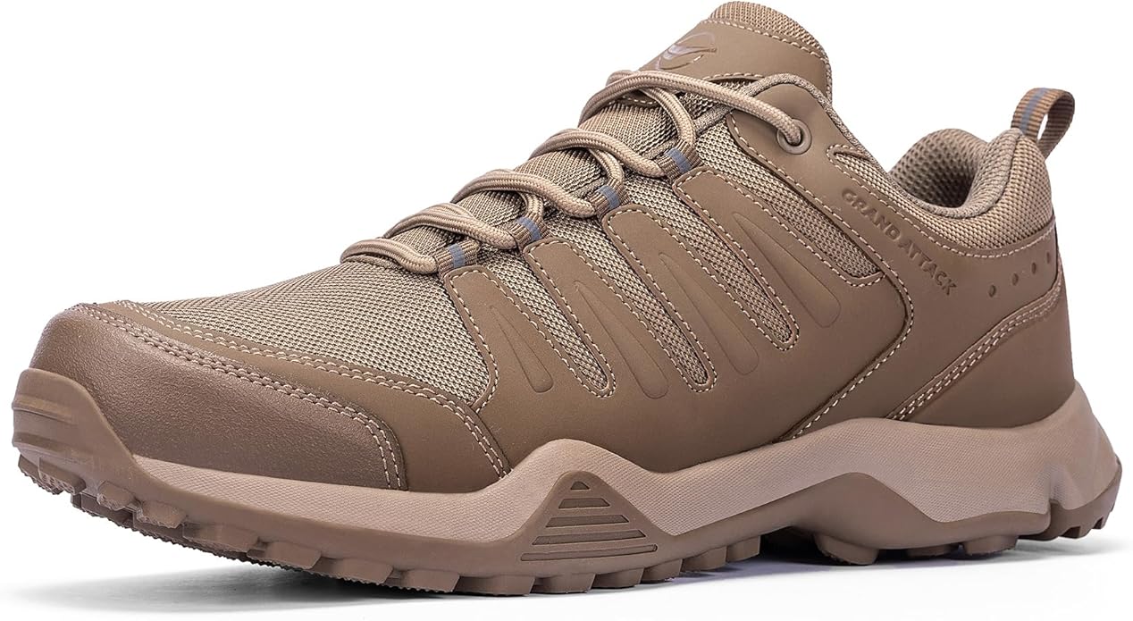 Grand Attack Men's Waterproof Hiking Shoes Lightweight Approach Trekking Comfortable Backpacking Boots Non Slip Work Shoes...
