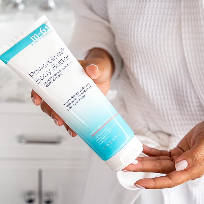 M-61 PowerGlow Body Butter - Smoothing and retexturizing body butter with glycolic, vitamin K and aloe.