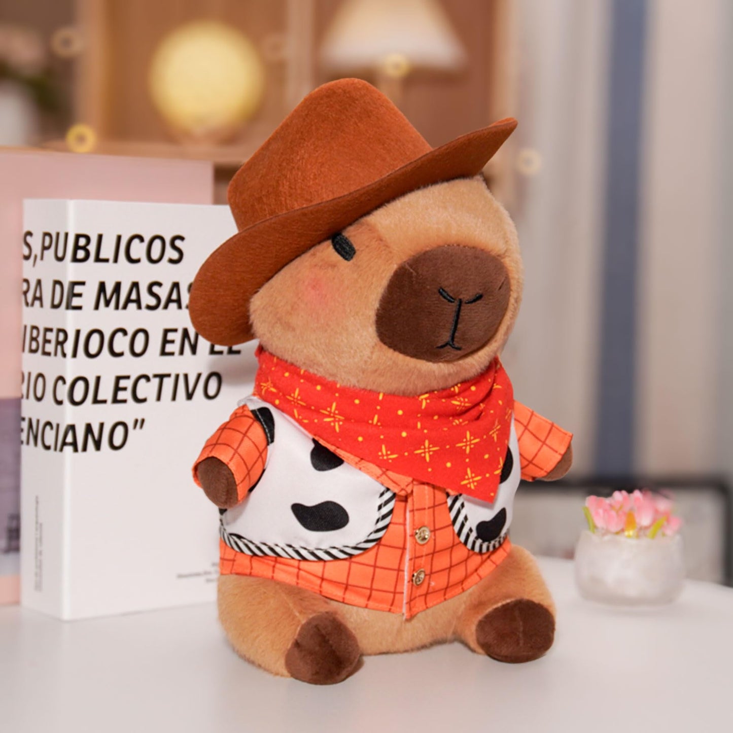 Kireidane Capybara Plush with 9 pcs Clothes & Accessories, 10.2 in Cute Capybara Stuffed Animal Plush Toys, Dress Up Cute Plushies for Girls/Boys
