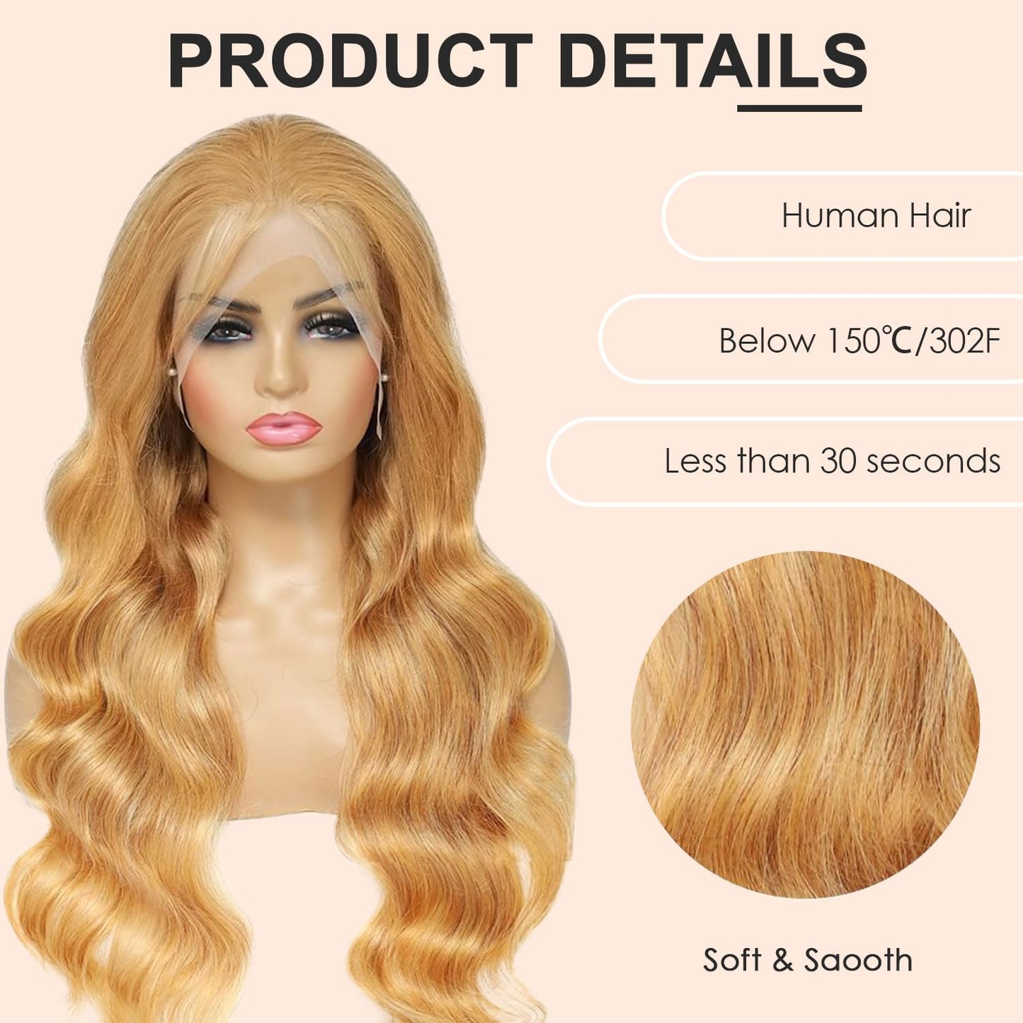 Shciyair Honey Blonde Wig Human Hair 200 Density 13x4 Body Wave HD Lace Front Wigs Human Hair Pre Plucked With Baby Hair Blonde