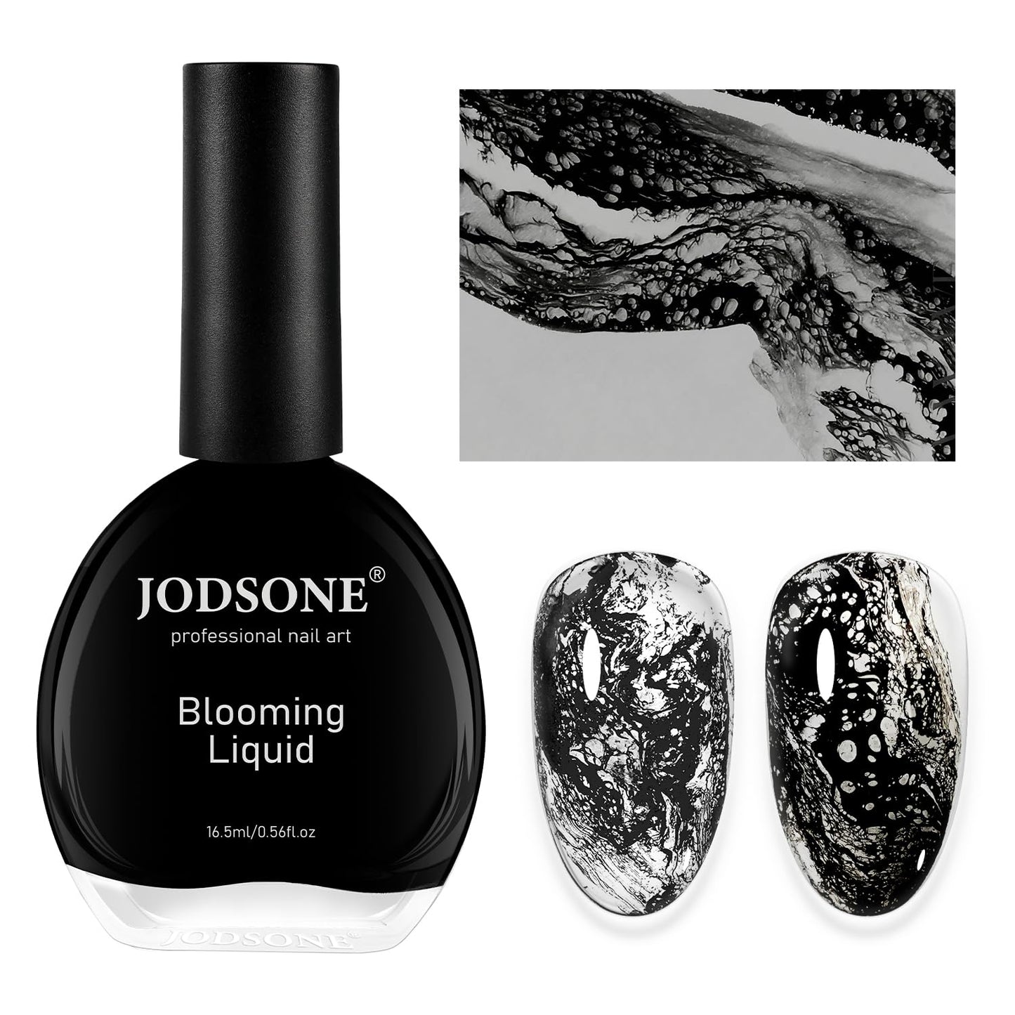 JODSONE Ocean Wave Blooming Gel Nail Polish,16.5ml Wave Black Blooming Liquid for Spreading Effect Wave,High Fluidity Wave Textu