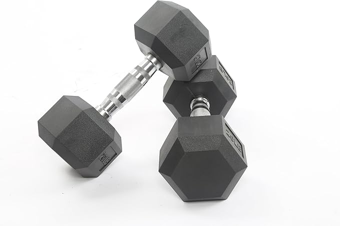 GAOMON Hex Dumbbell Set - Rubber & PEV Coated Free Weights with Non-Slip Anti-Roll Handles for Strength Training (Unisex H...