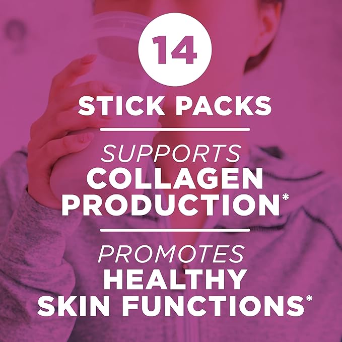 AdvoCare Glow Collagen Dietary Supplement - Marine Collagen Supplement for Nail, Skin & Hair Care - Includes Vitamins C, D & E - 14 Stick Packs