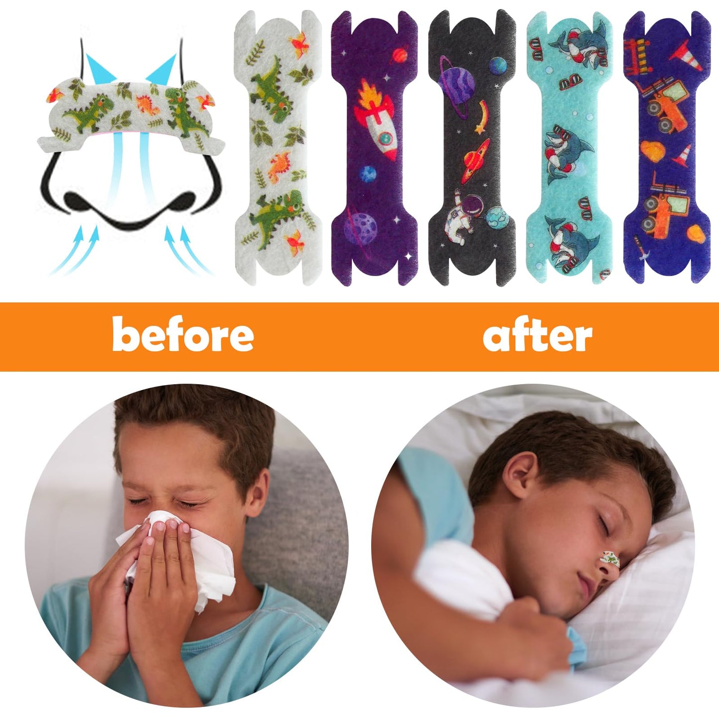 30pcs Small Size Kids Nasal Strips 1.73*0.55" Nose Strip for Kids, Extra Strength Nose Strips for Breathing,Kid Nasal Congestion Relief Nose Tape,Breathe Snoring Strip Snore Sleep Tape for Children
