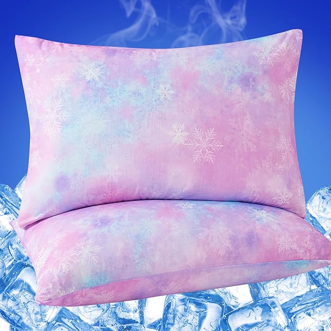 Cooling Pillow Cases for Hot Sleepers - Double Side Arc-Chill Q-Max>0.5 Cooling Fiber Cool Pillow Cases 2 Pack - Breathable Soft Cold Pillow Cases with Hidden Zipper (20" x 26")