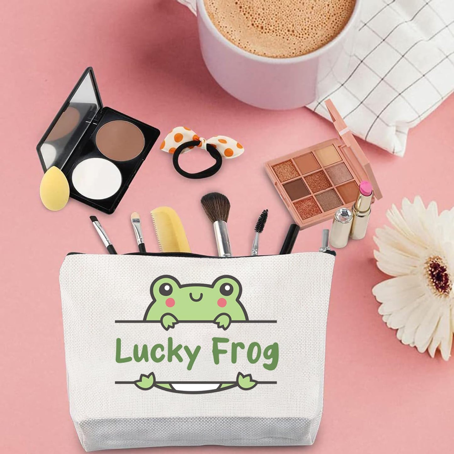 FJHAIY Frog Lovers Gift Set - Frog Cosmetic Bag, Bracelets, Socks, Earrings