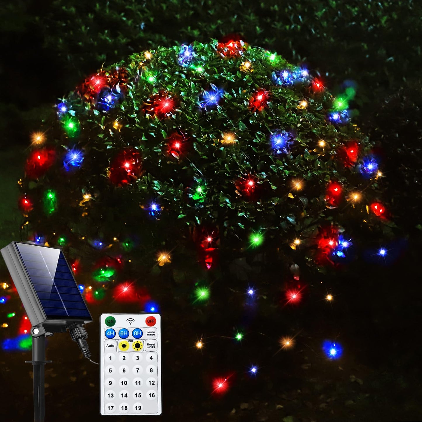 Curyidy Solar Net Lights Outdoor 200LED Waterproof 19 Modes 9.8ft x 6.6ft Multicolor