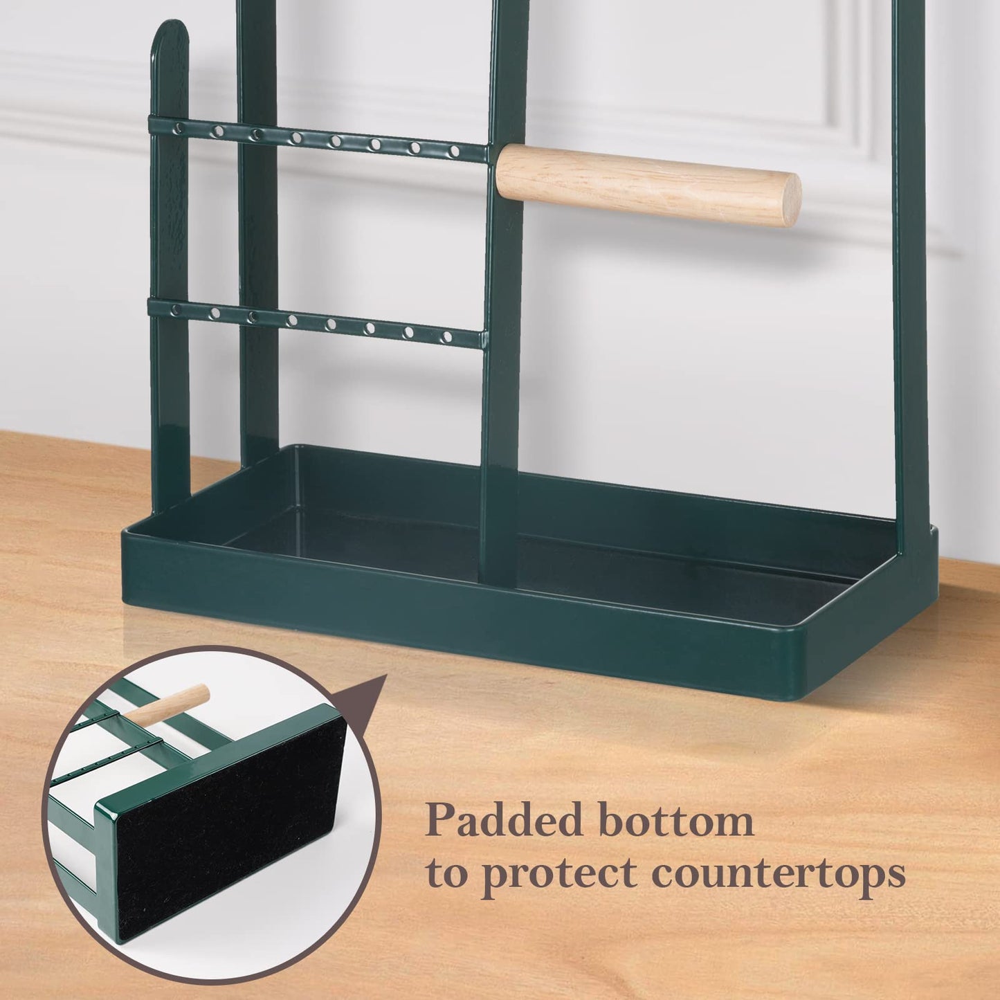 ProCase Jewelry Organizer Stand Holder, 4-Tier Necklace Organizer with Ring Tray, Small Cute Aesthetic Jewelry Tower Storage Rac