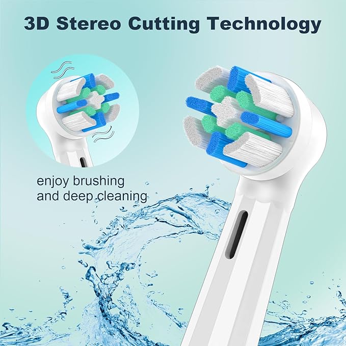 iO Replacement Heads Compatible with Oral B iO Electric Toothbrush,Round Brush Heads for Gentle Gum Care & Deep Cleaning,8PACK,Black+White