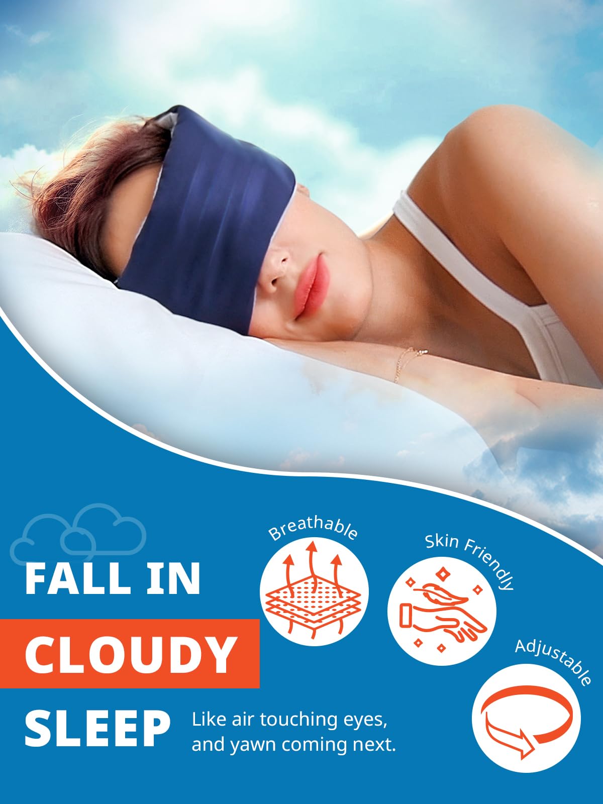 SARISUN Sleep Mask, Eye Mask for Sleeping, Upgrade Double Side Blackout Eye Cover for Women Men, Light Blocking Wider Adjustable Band for Side Sleeper, Travel, Nap, Ultra-Soft, Yoga, Relief Eye, Black