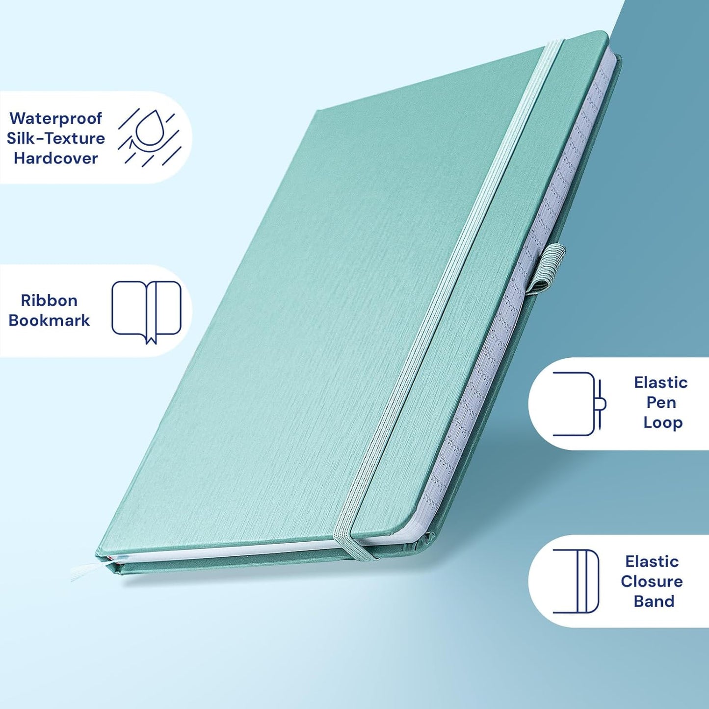 A4 Lined Journal Notebook, 8mm Ruled Notepad, Journaling for Writing, Work, School, Travel and Note Taking, Hardcover 160 Pages (80 Sheets) 8.27 x 11.6 inches Multicolored