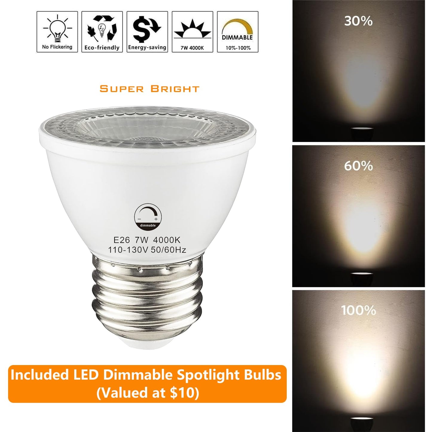 Vivihobb Dimmable Plug In Track Light Black 3 Light Plug In Ceiling Lighting Fixture With 16.4 Long Cord 4 Way Ceiling Spotlight Rotatable Wall Mount Light Head Led Dimmable Spot Bulbs Included