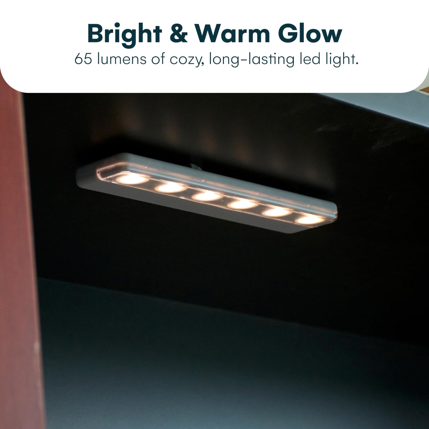 Brilliant Evolution Wireless Led Light Bar - 65 Lumens, 8.5X2X1-Inch, Battery Operated, Warm White, Plastic, Model Brrc116