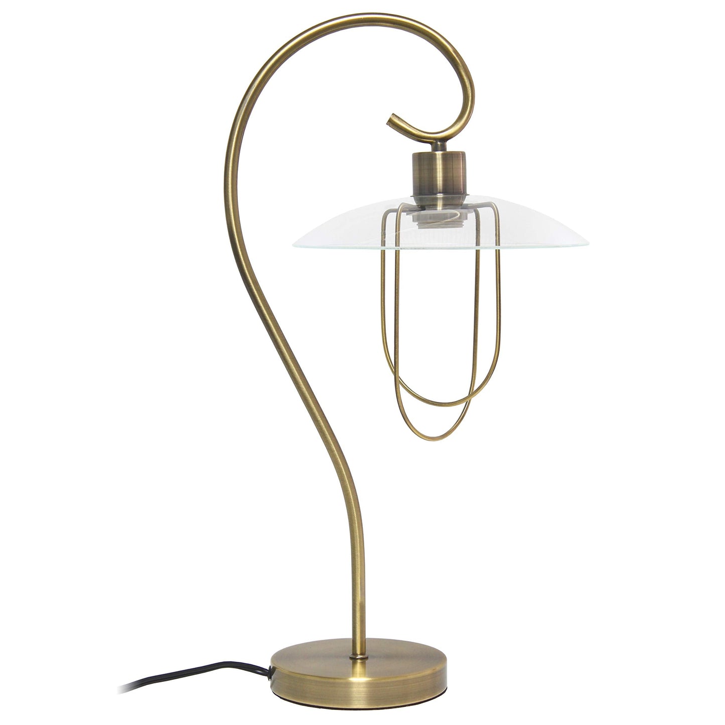 LALIA HOME Modern Metal Scroll Table Lamp, Antique Brass, Iron, Model LHT-4000