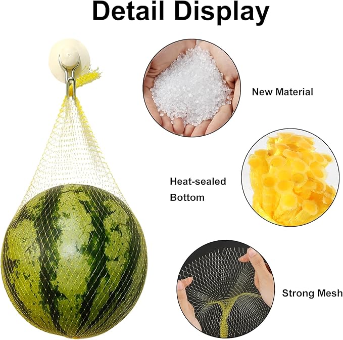 100Pcs Produce Mesh Bags,20 Inch Seafood Boil Bags Packing Supplies Net,Reusable Mesh Nylon Netting Bulk Storage Bag for vegetables Storage Fruits Seafood and Other Agricultural Products(Yellow)
