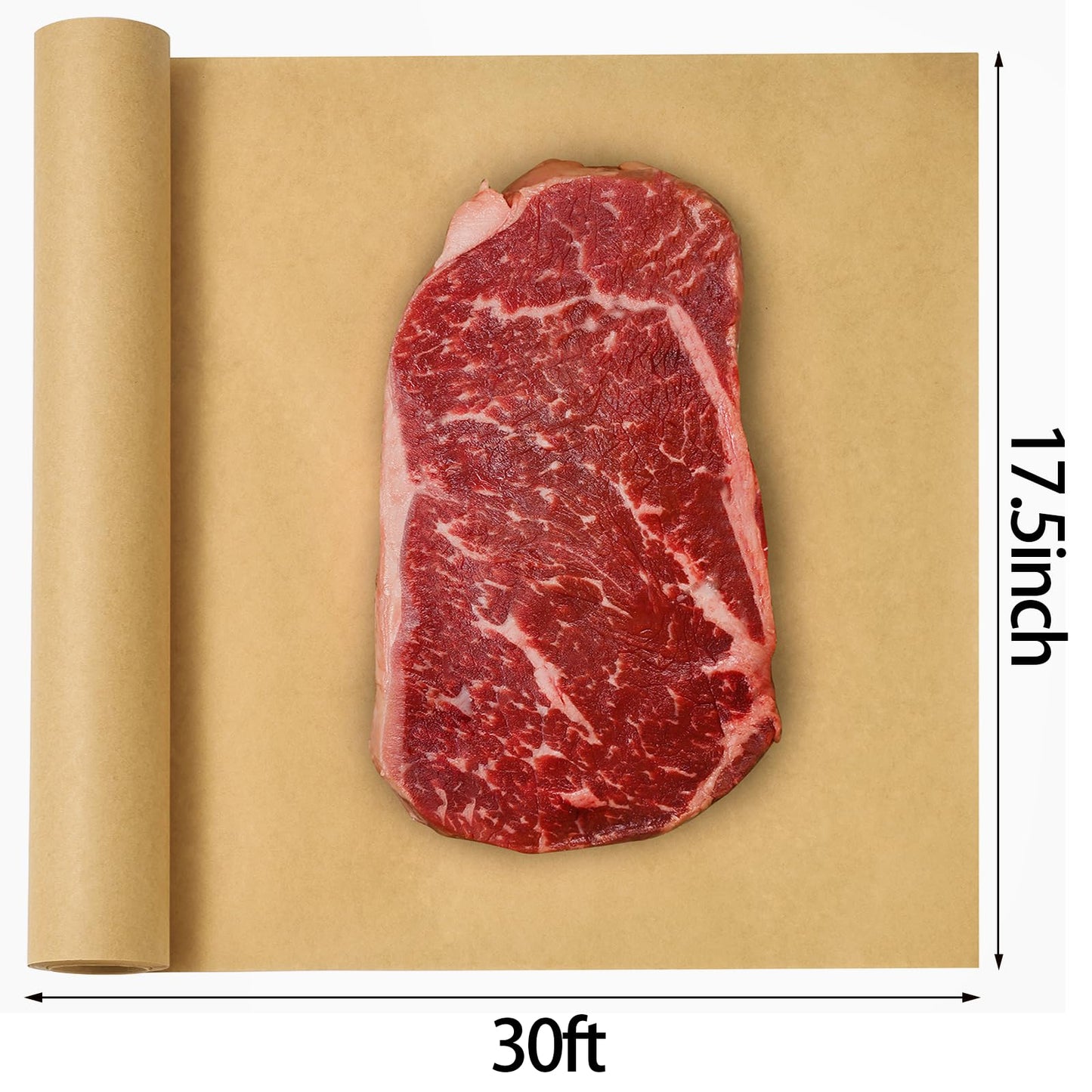 Butcher Paper Roll Suitable for Smoking All Meat Varieties, 17.5 Inch x 30 Feet Brown Butcher Smoker Paper