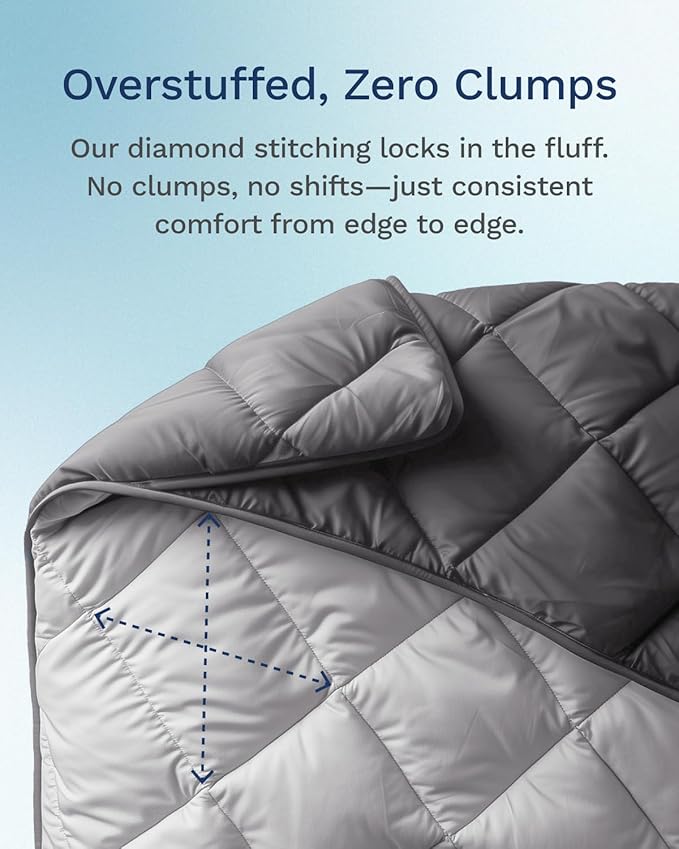 ViscoSoft Microfiber All Seasons Down Alternative Quilted Comforter - Cooling Breathable Premium Soft Reversible Microfiber Duvet Blanket, Light Gray/Dark Gray, King/California King