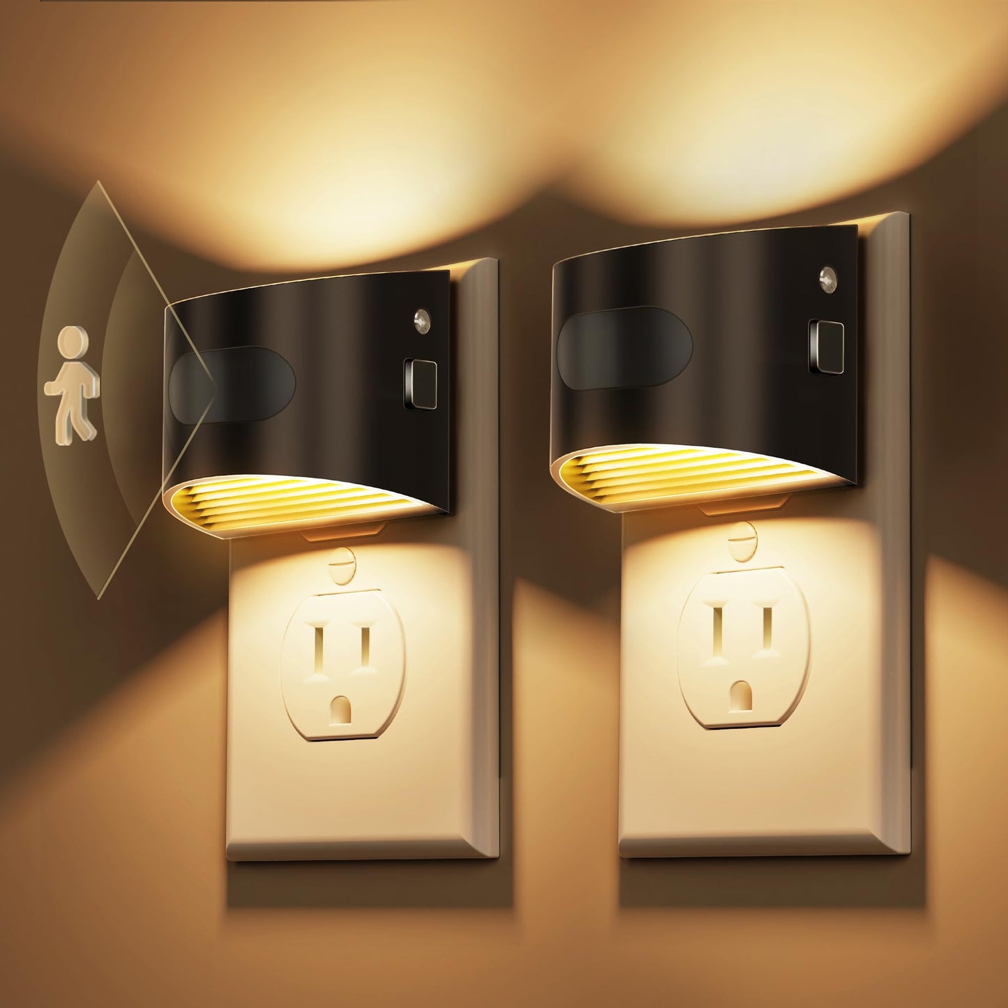 L Lohas Led Motion Sensor Night Light  Night Lights Plug Into Wall With Adjustable Brightness  Motion Activated Led Night Light  3000K Soft White For Kids Bathroom Hallway Kitchen  2 Pack