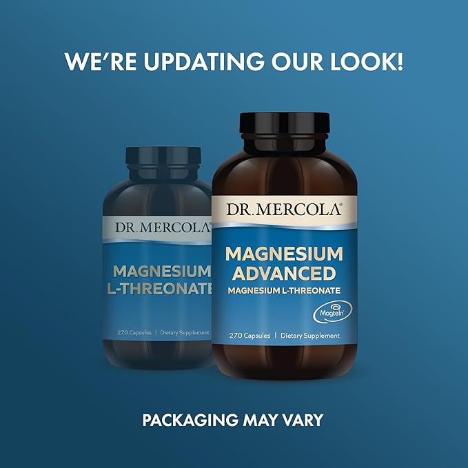 Dr. Mercola Magnesium Advanced - Supports Bone, Joint & Brain Health - Contributes to More Restful Sleep - Non-GMO, Gluten-Free & Soy-Free - 270 Capsules (90 Servings)