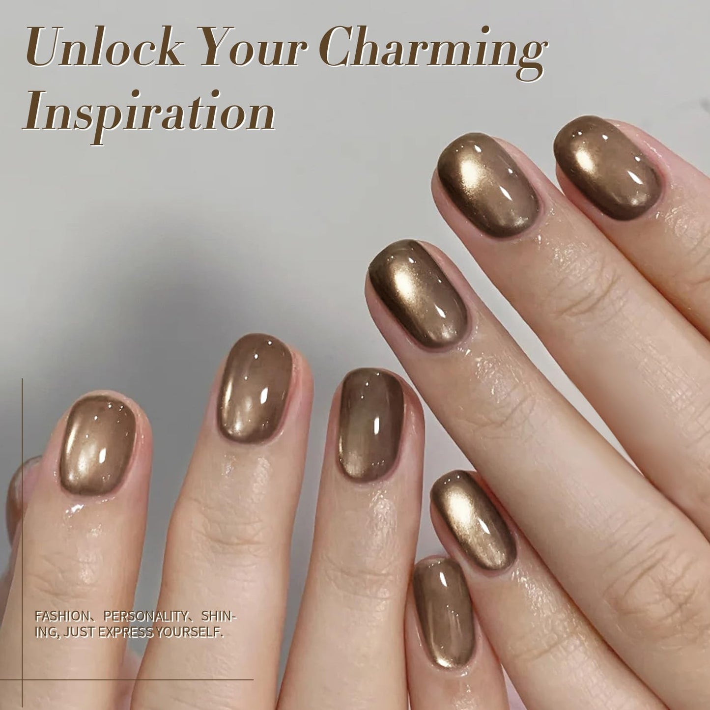 BORN PRETTY Magnetic Gel Nail Polish Water Light Cat Magnetic Eye Gel Brown SaU Vage Jelly Glass Crystal Magnetic Gel Polish Gli