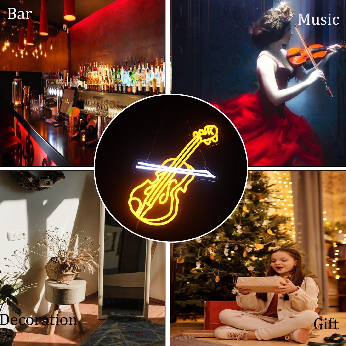 Violin Led Neon Sign  Music Player Neon Signs  Music Instrument Wall Room Bedroom Game Room Art Decor  Violin Enthusiasts Artist Neon Light Wall Art Christmas Birthday Gift