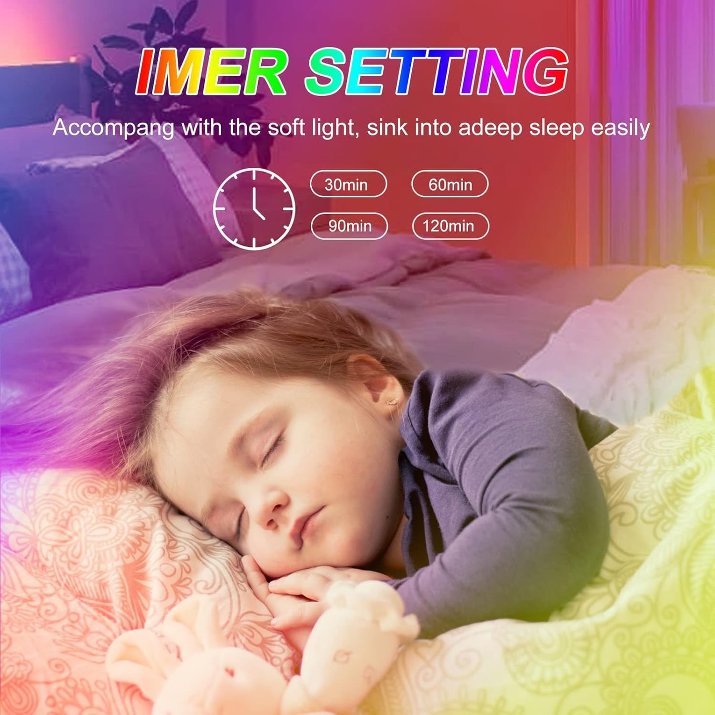 TK99SW LED Strip Lights, 65ft RGB Music Sync, Bluetooth App & Remote Control, USB-Powered, Vinyl Material