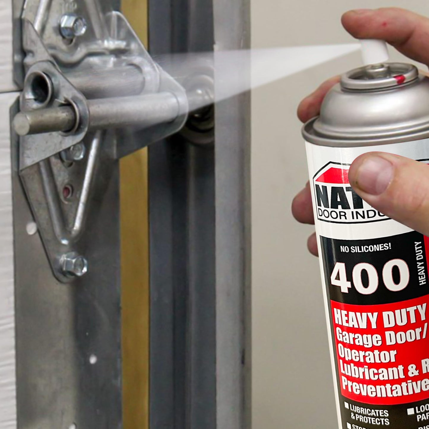 400-HD Heavy-Duty Garage Door Lubricant Spray – Rust Preventative with Long-Lasting Hinge & Track Protection