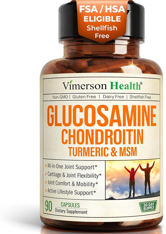 Glucosamine Chondroitin MSM – Joint Support Supplement for Women and Men with Glucosamine Sulfate 1500 mg, Chondroitin and...