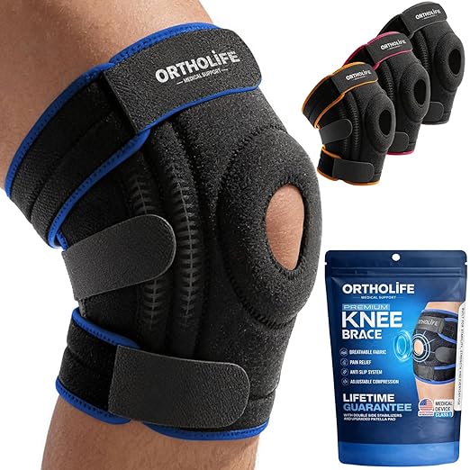ORTHOLIFE Knee Brace for Women and Men – Knee Compression Sleeve for Meniscus Tear, ACL, Arthritis Pain Relief, Patella Pa...