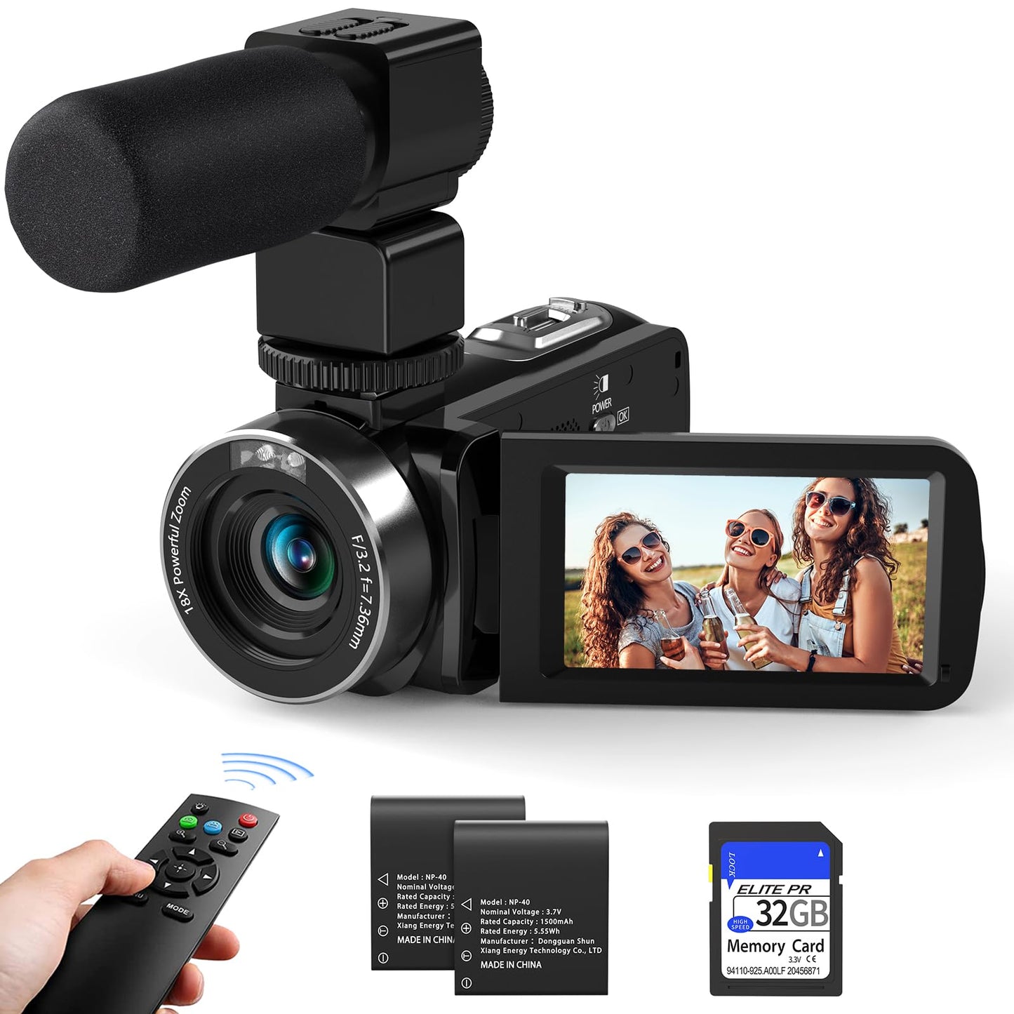 Muraux 6K Video Camera Camcorder Vloging Camera For Youtube 18X Digital Zoom 3.0 Touch Screen Wifi Camera With Microphone, 2.4G