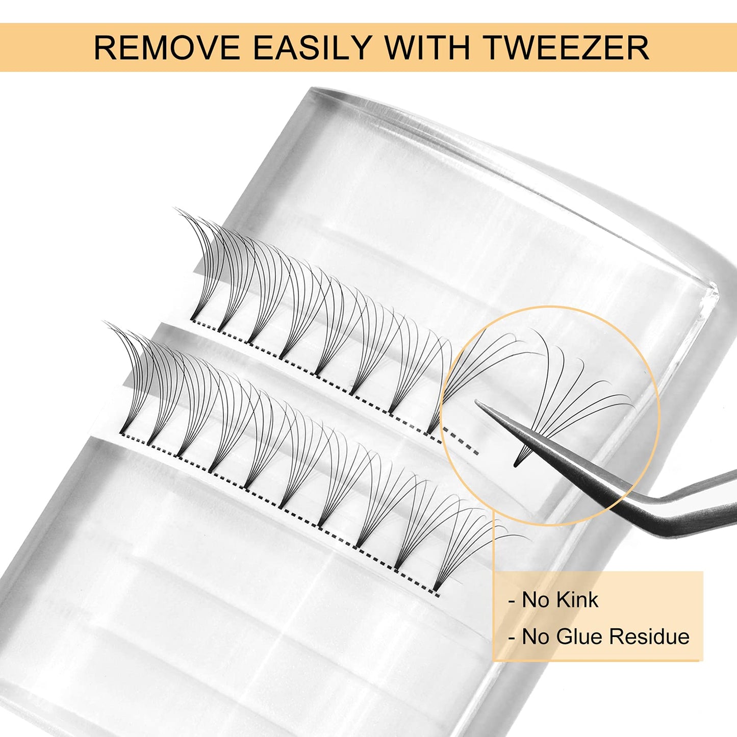 QUEWEL Volume Lash Extensions 6D 0.07mm C Curl 13mm Short Stem Premade Fans Soft|Optinal 3D|4D|5D|6D|7D|8D 0.07/0.10mm C/D 8-20m