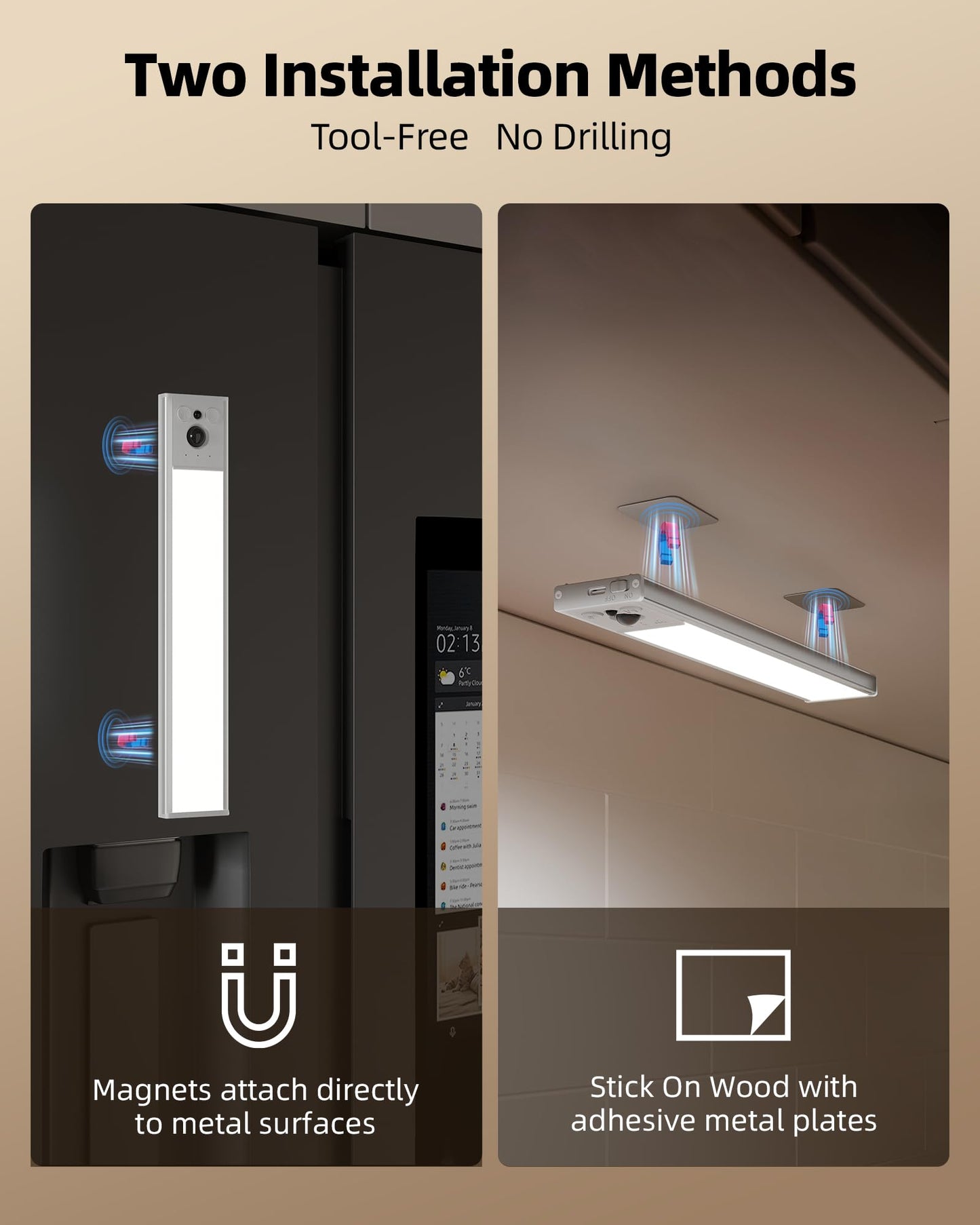 Ezvalo 5 Pack Under Cabinet Lighting  4000Mah Rechargeable Motion Sensor Light  16.5Inch Magnetic Closet Lights With Dimmable & 3 Color Temps  Wireless Motion Activated Lights With Remote For Kitchen