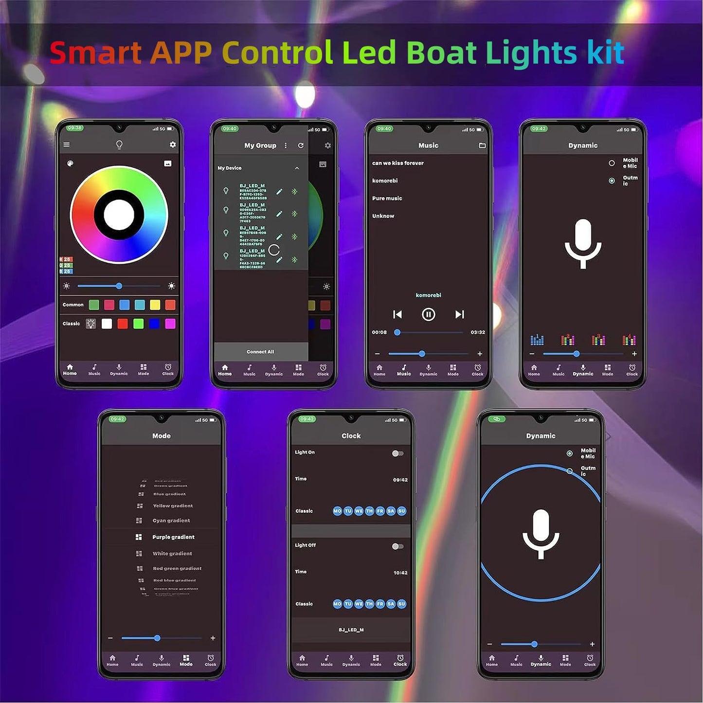 Rolightic 65.6Ft Led Boat Lights  12V App Rf Remote Control Pontoon Boat Lights  Ip66 Waterproof Rgb Marine Strip Lights  Boat Interior Light  Boat Deck Light For Bass Boat  Fishing Boat  Yacht