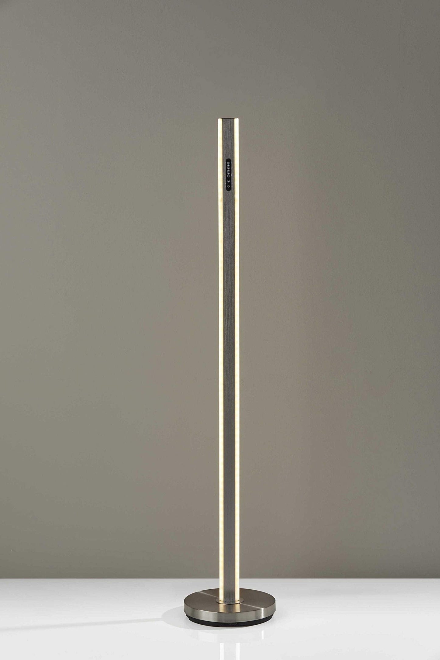 HomeRoots Five Color Glow Stick Floor Lamp, Brushed Steel, Metal Construction