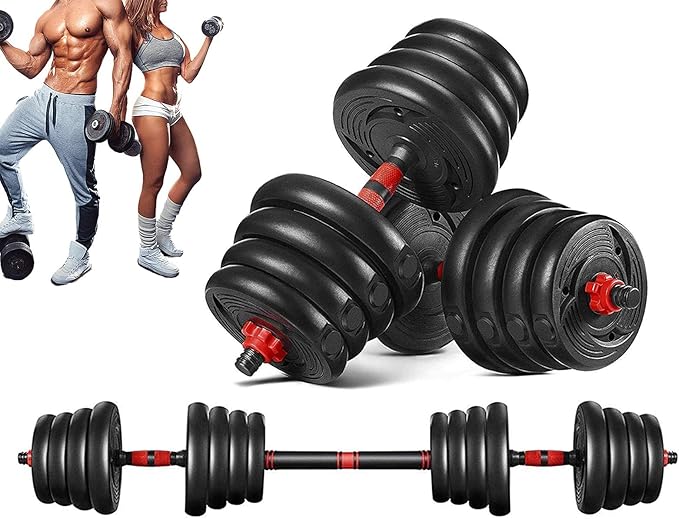 2021 High Performance Parts Adjustable Weight Dumbbell Barbell Kit with Ab Roller 88LB / 110LB Home Workout Equipment (88)...