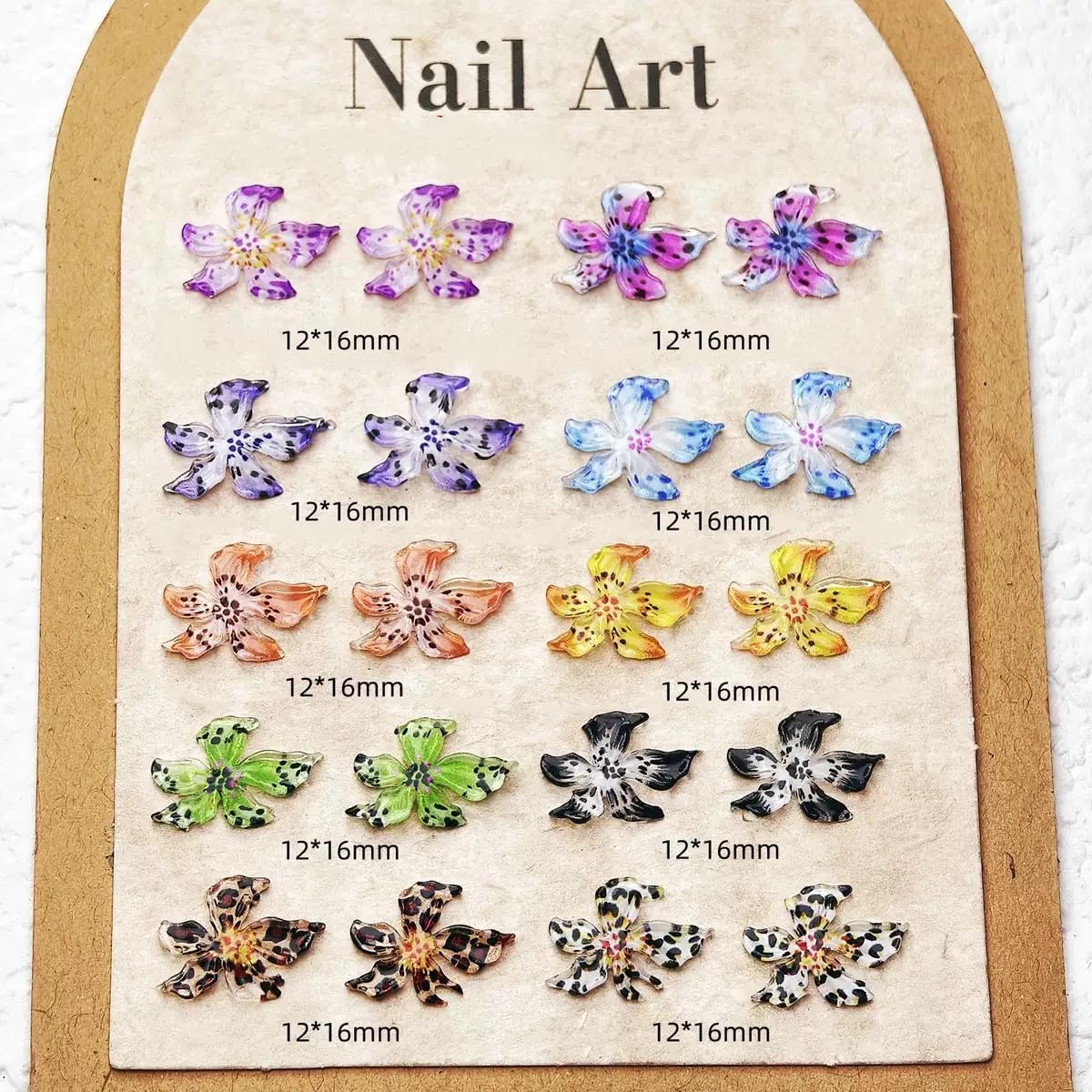 CUBLIVE 100PCS Flower Nail Charms, 3D Hawaii Flower for Nail Art Soft Resin Hibiscus Floral Nail Art Rhinestones, Mixed Flowers