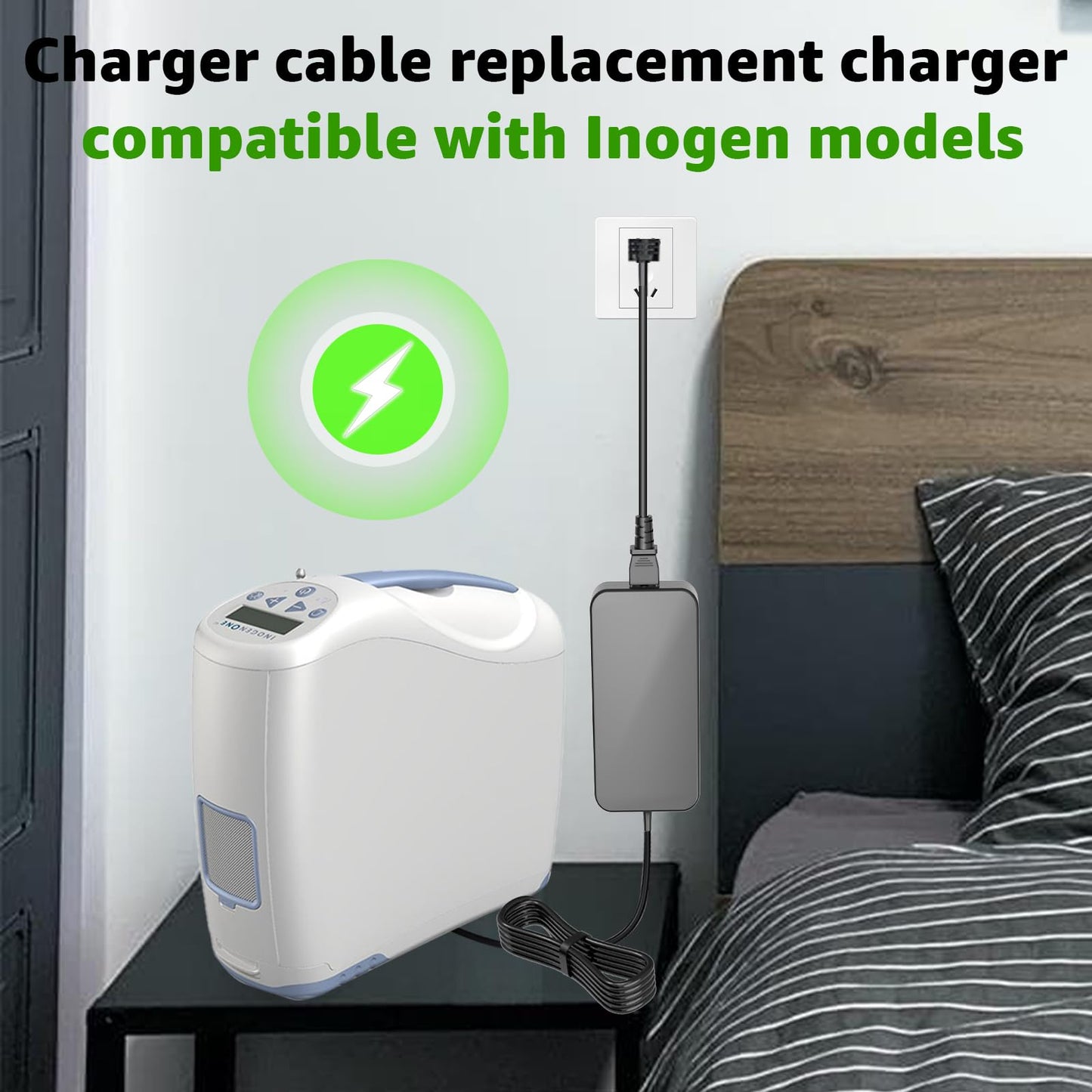 Norward Charger for Inogen One G1 G2 G3 G4 G5 Battery, Replacement for Inogen Batteries ADP-120RH BA-301 BA-302 BA-303 Portable Oxygen Concentrator 120W Power Supply