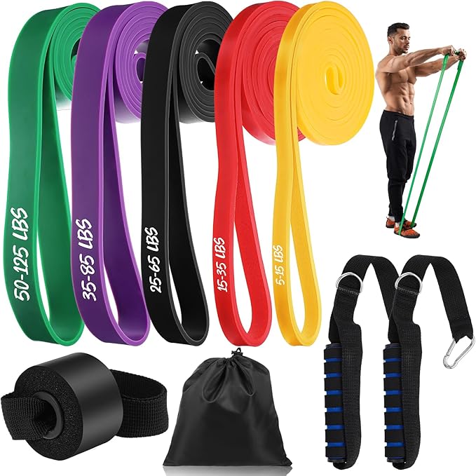 Wanmu 5Pcs Resistance Bands, Pull Up Assist Bands, Exercise Bands, Workout Bands, Resistance Bands Set Fitness, Training, ...