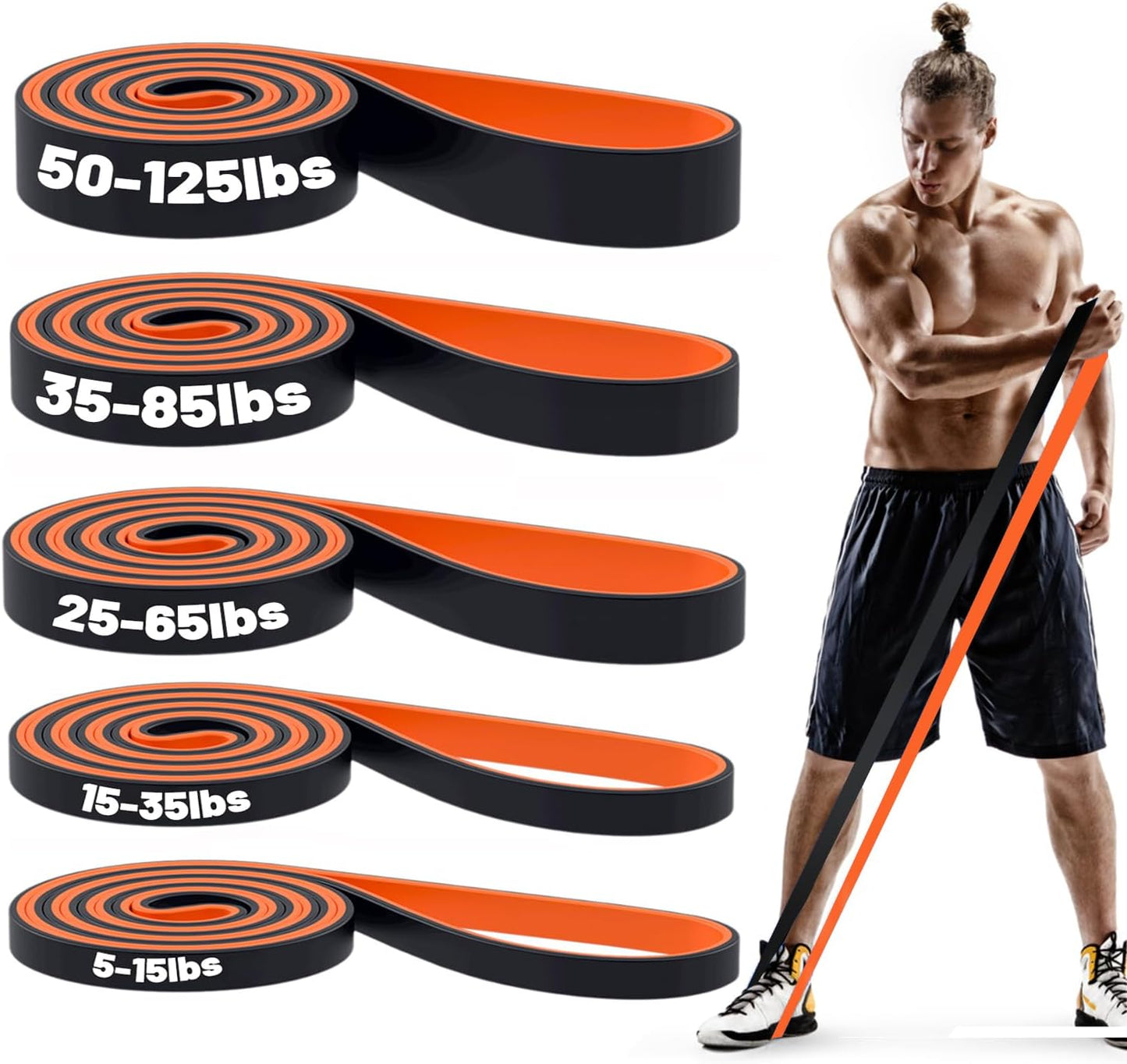 Pull Up Bands, Resistance Bands, Pull Up Assistance Bands Set for Men & Women, Exercise Workout Bands for Working Out, Body Stretching, Physical Therapy, Muscle Training