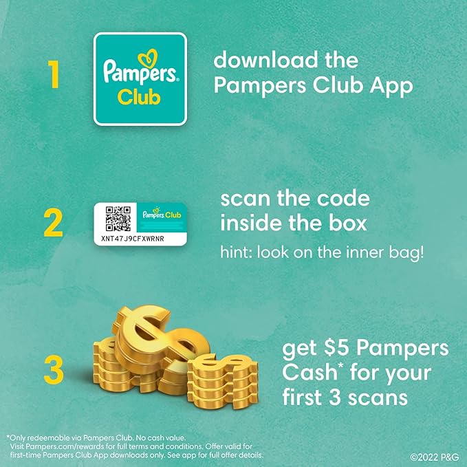 Pampers Baby Diapers - Pure Protection - Size 2, 120 Count, for up to 100% Leakproof, Premium Plant-based Skin Protection
