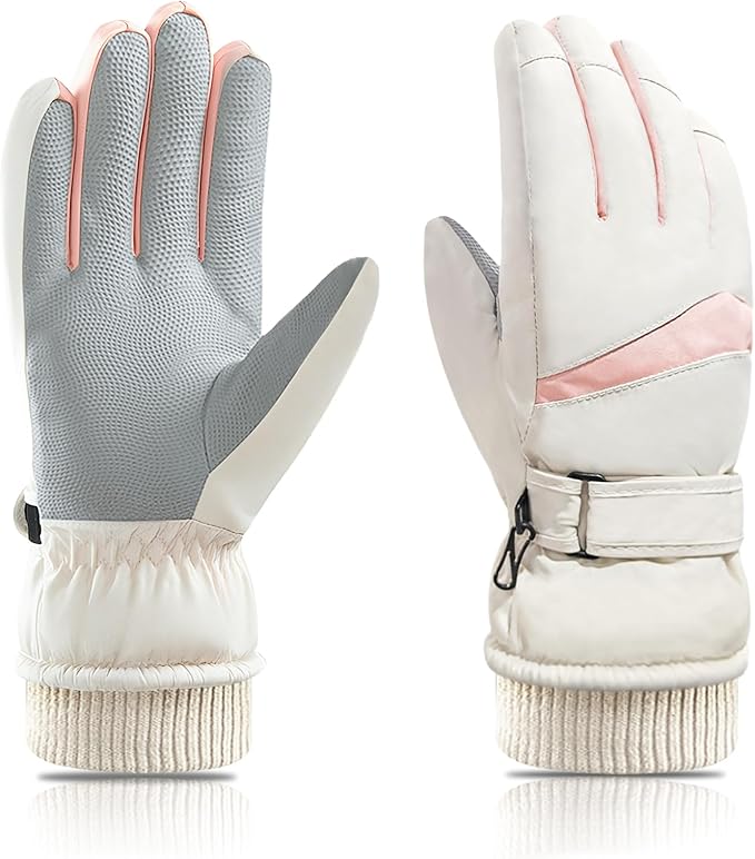 Feelorna Women Ski Gloves, Windproof Thermal Touchscreen Gloves Waterproof Winter Warm Snow Glove for Skiing Cycling Outdo...