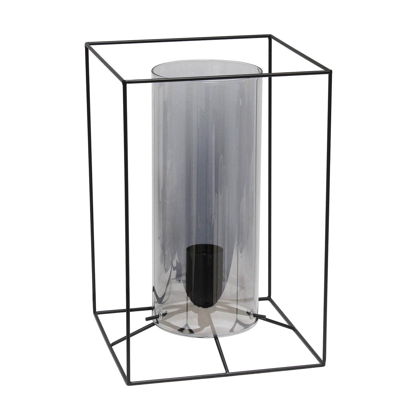 Elegant Designs Table Lamp LT2070-SMK Metal Black & Smoke Large 11.8in