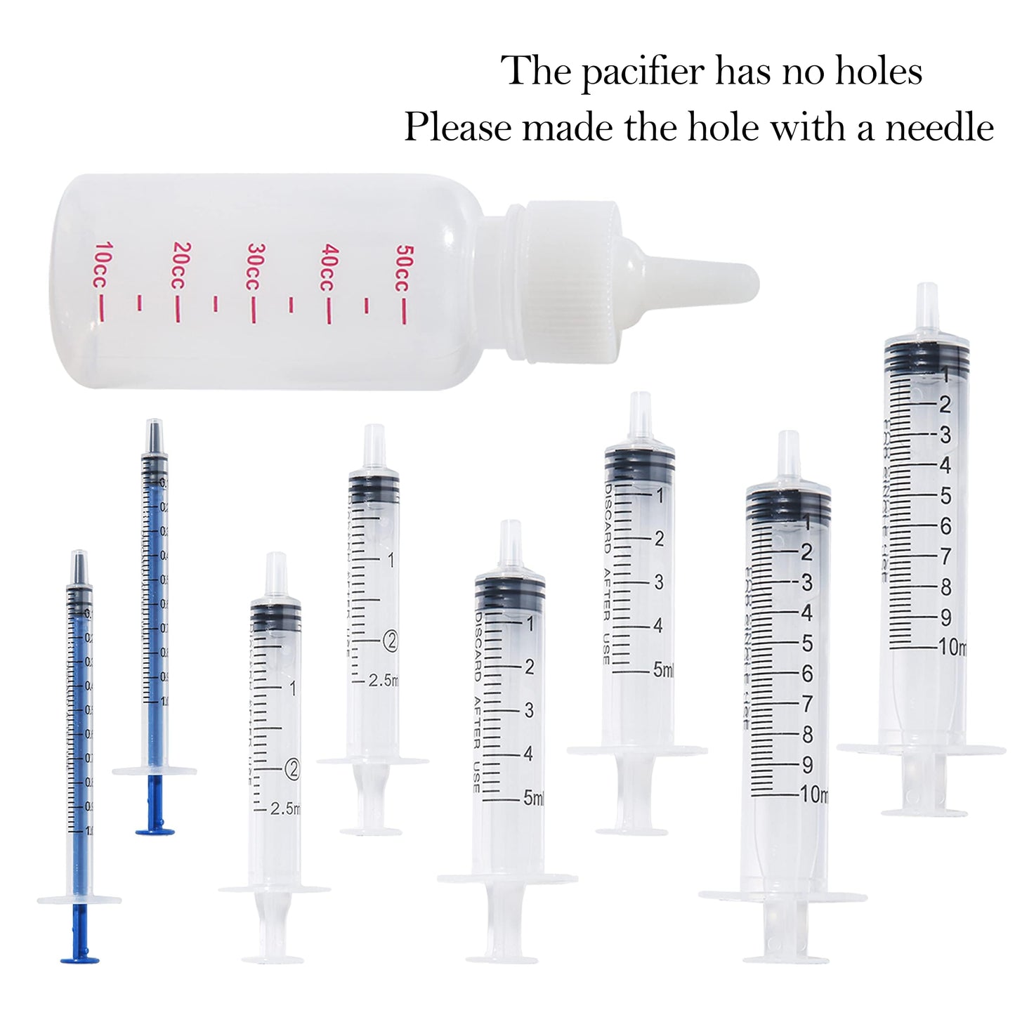 Doggiema Silicone Feeding Nipples and Syringe for Newborn Kittens, Puppies, Small Animals, Rabbits Dongdong pet