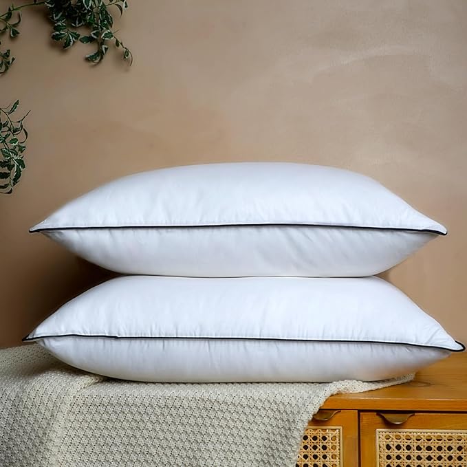 Natural Goose Down Pillows - White Down Pillow King Size - 550+ Fill Power - Soft and Support Down Bed Pillow for Back,Side,Stomach Sleepers，Pack of 1 (20" x 36")