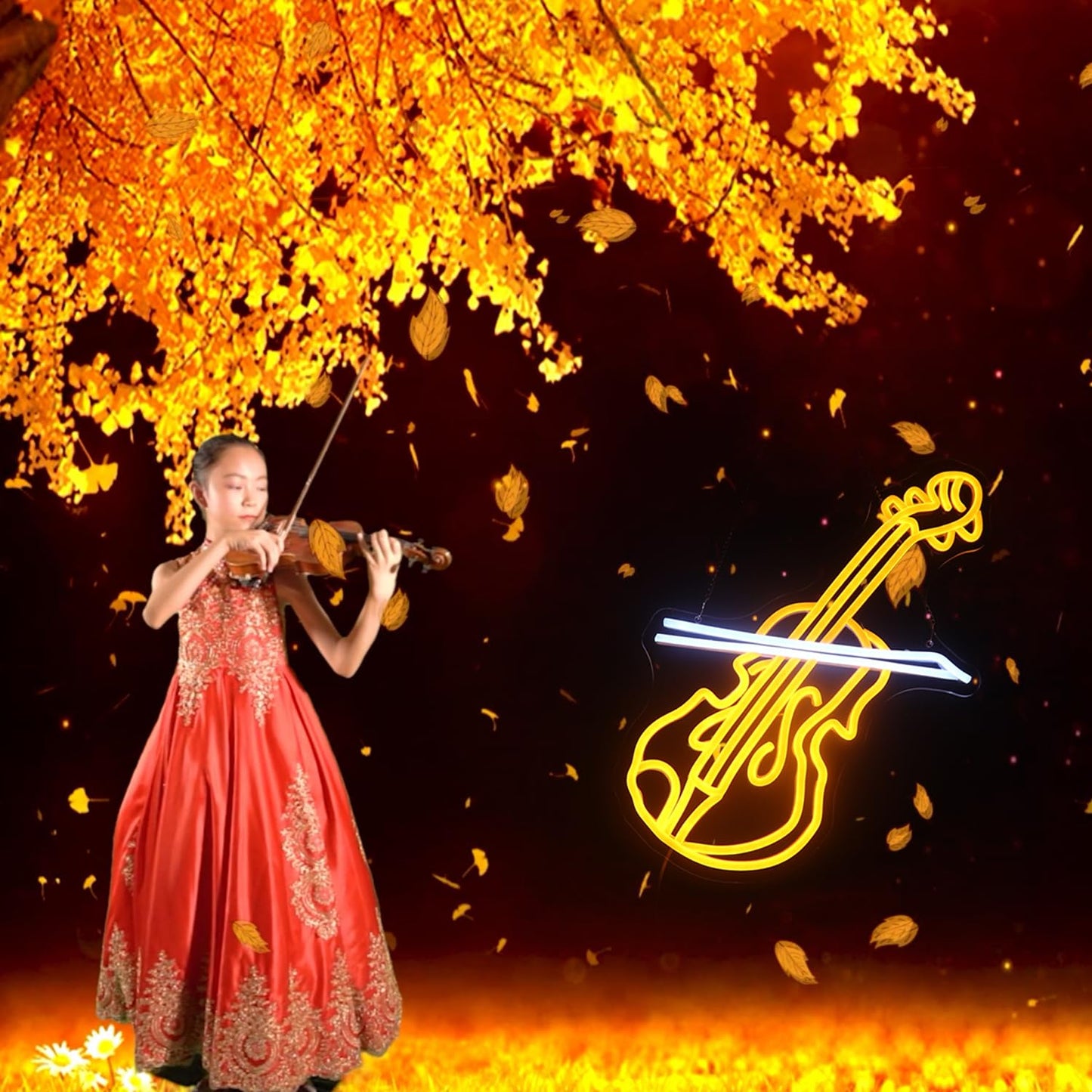 Violin Led Neon Sign  Music Player Neon Signs  Music Instrument Wall Room Bedroom Game Room Art Decor  Violin Enthusiasts Artist Neon Light Wall Art Christmas Birthday Gift