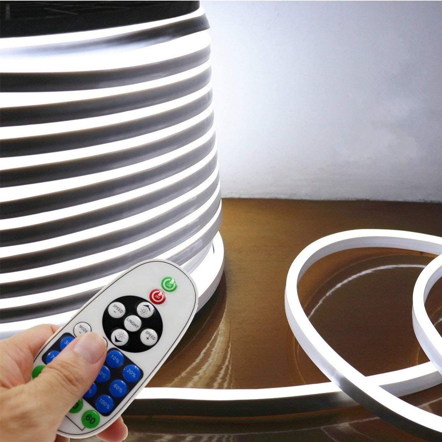 IEKOV LED Neon Light, Dimmable Waterproof 2835 SMD Rope Light, 30m/98.4ft, White, Model NEON LIGHT-W-30M
