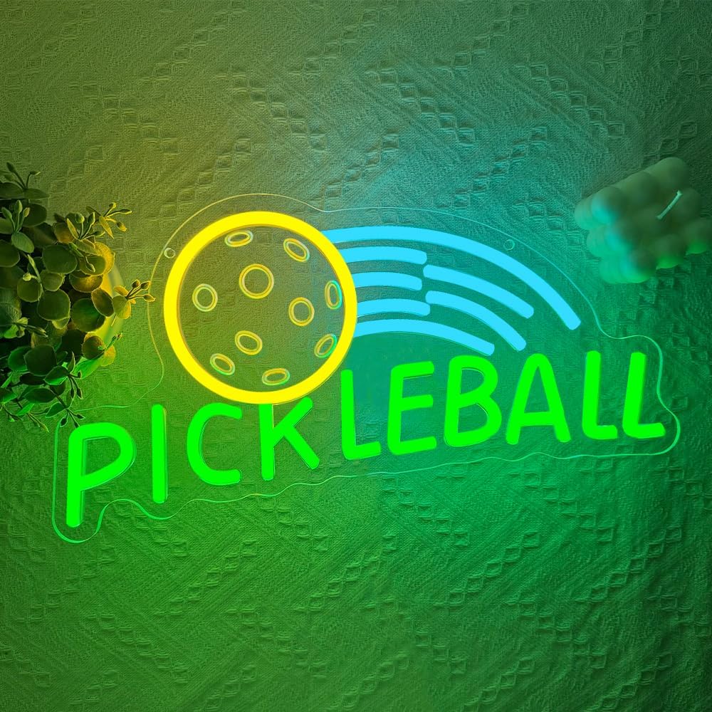 Pickleball Neon Sign,Sport Dimmable LED Light Signs for Wall Art Decor,Backdrop for Bar Bedroom Club Party Man Cave,Gift for Men Women Sports Fans Pickleball Lovers USB Powered（23.6"*10.8"）