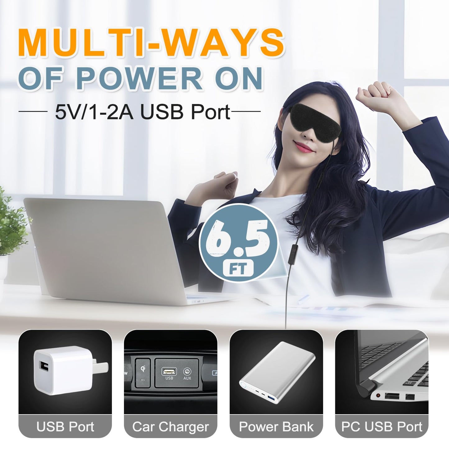 Heated Eye Mask for Dry Eyes, USB Electric Warm Eye Compress Heat Eye Masks with Temperature&Timer Control, Eye Heating Pad for Dry Eyes, Stye Treatment, Chalazion, Blepharitis, MGD, Puffy