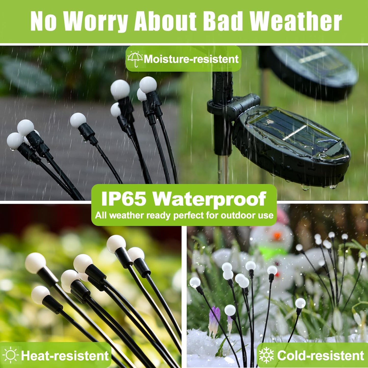 Flumy Solar Garden Lights Outdoor - 8 Pack 64 LED Firefly Lights Waterproof, Garden Decorations for Yard Patio Pathway Lawn Outside, Unique Gifts for Grandma Women, Solar Decor Warm White